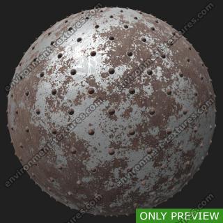 PBR Texture of Rusty Metal Studded